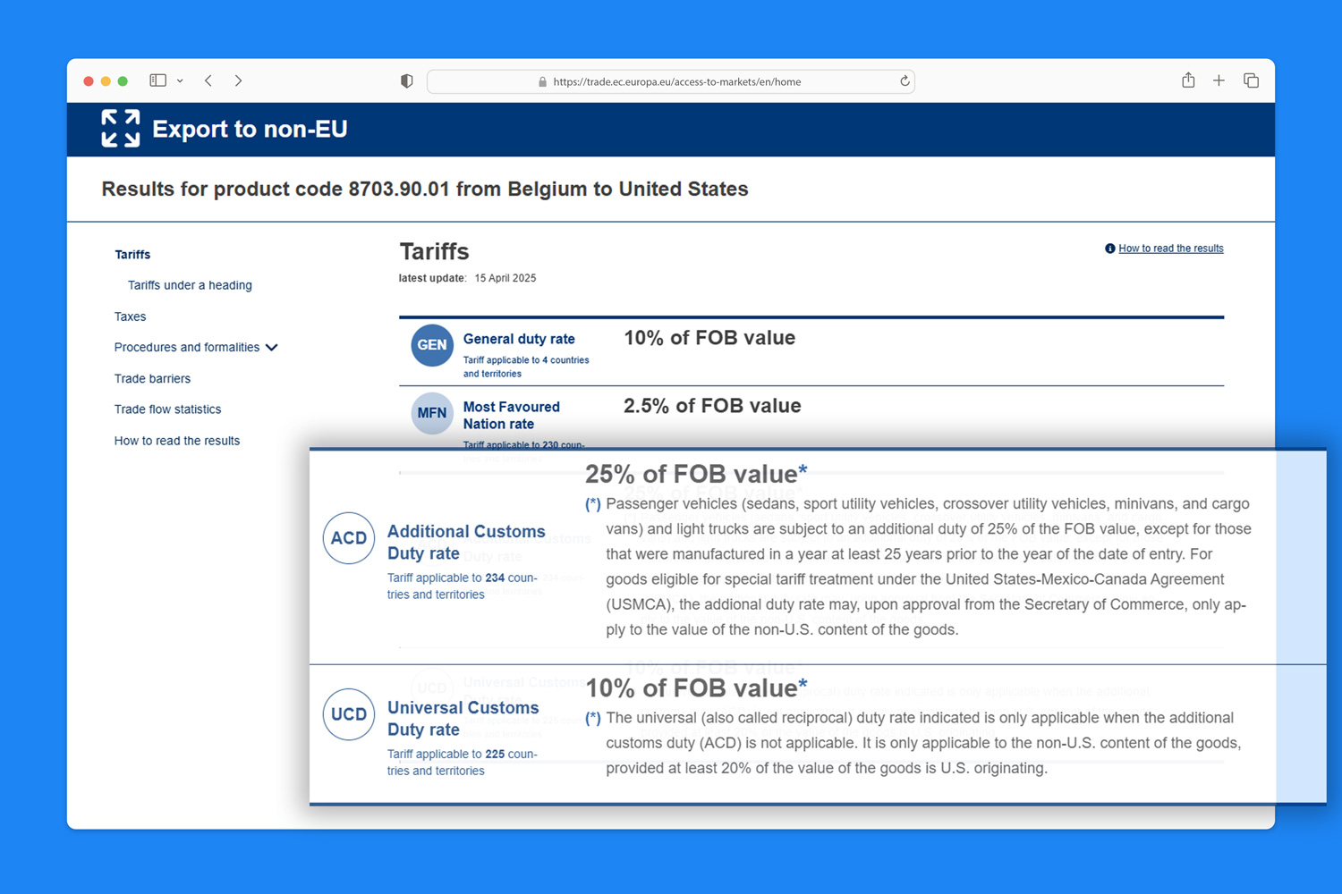 Access2Markets – USA uute tariifide ajakohastamine